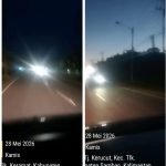 LAMPU PJU PADAM, PENGGUNA JALAN KELUHKAN GELAPNYA RUAS JALAN DI TELUK KERAMAT